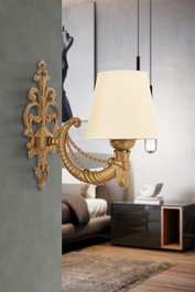 Opviq Lámpara de pared Gloria - Crema, Oro